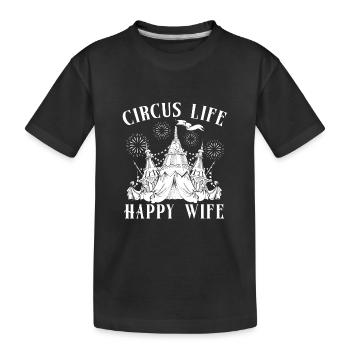 Cirque Graphique Cirque Vie Femme Heureuse Cirque Cadeau - T-shirt bio Premium Enfant - noir - Devant