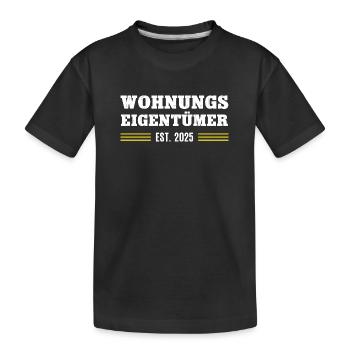 Wohnungseigentümer 2025 Wohnung Eigentümer - Kinder Premium Bio T-Shirt - Schwarz - Vorne