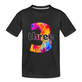 TROIS GARÇONS DE 3 ANS 3E ANNIVERSAIRE - T-shirt bio Premium Enfant - noir - Devant