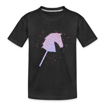 Hobby Horse Girl Hobbyhorsing Steckenpferd Mädchen - Kinder Premium Bio T-Shirt - Schwarz - Vorne