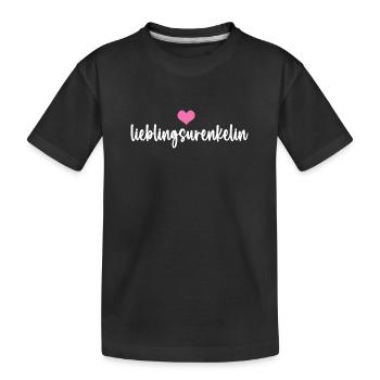 Urenkelin LIEBLINGSURENKELIN Urenkel Mädchen Enkel - Kinder Premium Bio T-Shirt - Schwarz - Vorne