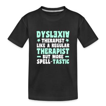 Legastheniker - Kinder Premium Bio T-Shirt - Schwarz - Vorne