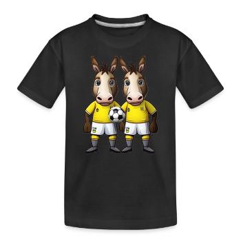Âne jouant au football Âne Ball Sports - T-shirt bio Premium Enfant - noir - Devant