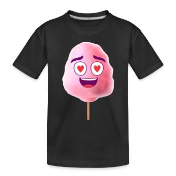 Zuckerwatte Rosa - Kinder Premium Bio T-Shirt - Schwarz - Vorne