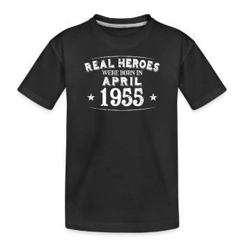 Real Heroes sont nés en Avril 1955 Anniversaire - T-shirt bio Premium Enfant - noir - Devant