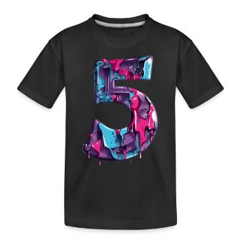 NO. 5 NUMBER 5 COOL 5TH BIRTHDAY - Kids' Premium Organic T-Shirt - black - Front