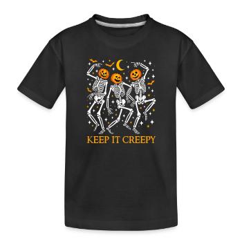 Lustiges Halloween Kürbis tanzende Skelette Kostüm - Kinder Premium Bio T-Shirt - Schwarz - Vorne