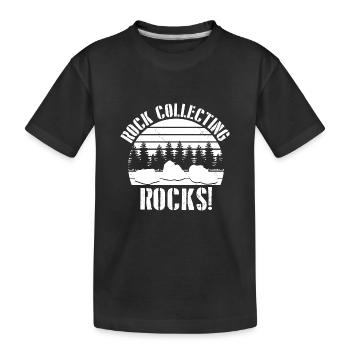 Geologie Steine Sammeln | Edelstein Stein Geschenk - Kinder Premium Bio T-Shirt - Schwarz - Vorne