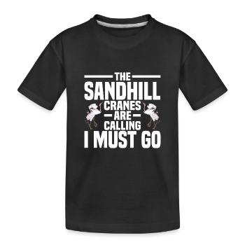 Kanadischer Kranich - Kinder Premium Bio T-Shirt - Schwarz - Vorne