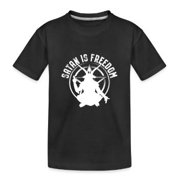 Satanismus Sprüche | Satanisten Horror Geschenke - Kinder Premium Bio T-Shirt - Schwarz - Vorne