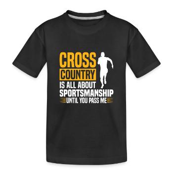 Crosslauf | Cross Country Läufer Berglauf Geschenk - Kinder Premium Bio T-Shirt - Schwarz - Vorne