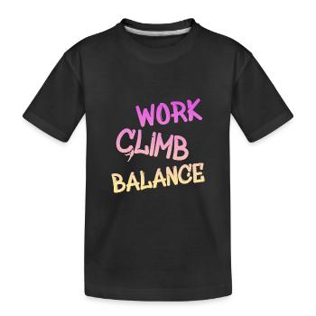 Klettern - Kinder Premium Bio T-Shirt - Schwarz - Vorne