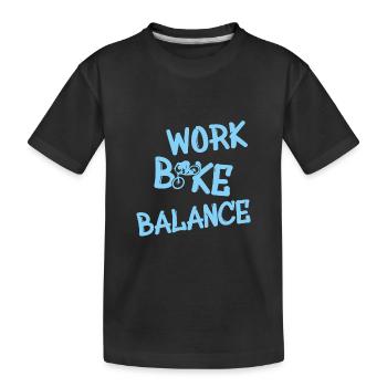 work bike balance - Kinder Premium Bio T-Shirt - Schwarz - Vorne