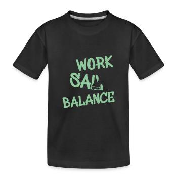 Work Sail Balance - Kinder Premium Bio T-Shirt - Schwarz - Vorne