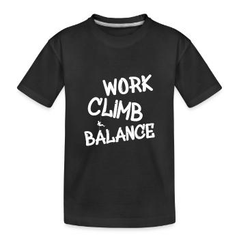 Klettern Kletterer Climbing Abseilen - Kinder Premium Bio T-Shirt - Schwarz - Vorne