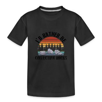 Geologie Steine Sammeln | Edelstein Stein Geschenk - Kinder Premium Bio T-Shirt - Schwarz - Vorne