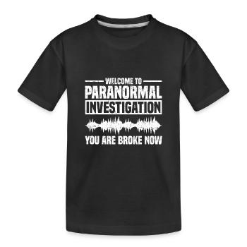 Geisterjagd | Geisterjäger Gruselig Geschenkideen - Kinder Premium Bio T-Shirt - Schwarz - Vorne