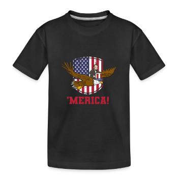 USA Flagge | Patriot Patriotismus Amerika Geschenk - Kinder Premium Bio T-Shirt - Schwarz - Vorne