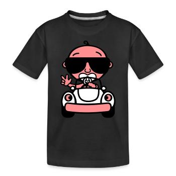 Baby Cool fährt Auto (Color) - Kinder Premium Bio T-Shirt - Schwarz - Vorne