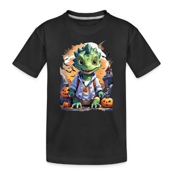 Halloween Dino Blank Template 2.0 - Kids' Premium Organic T-Shirt - black - Front