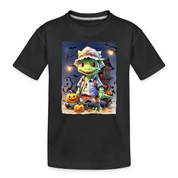 Halloween Dino Blank Template 3.0 - Kids' Premium Organic T-Shirt - black - Front