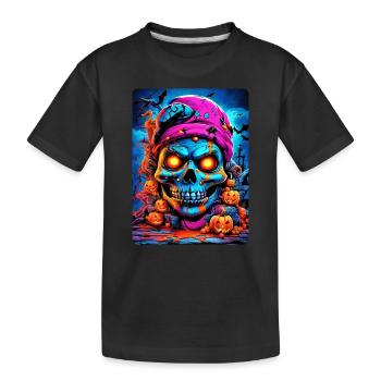 Modèle vierge de crâne d’Halloween 3.6 - T-shirt bio Premium Enfant - noir - Devant