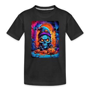 Modèle de crâne vierge d’Halloween 3.2 - T-shirt bio Premium Enfant - noir - Devant
