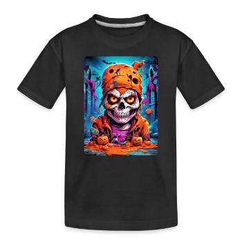 Modèle de crâne vierge d’Halloween 3.9 - T-shirt bio Premium Enfant - noir - Devant