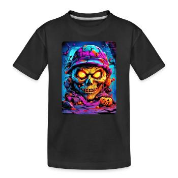 Modèle de crâne vierge d’Halloween 3.10 - T-shirt bio Premium Enfant - noir - Devant