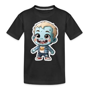 Halloween - cute kids zombie - Kids' Premium Organic T-Shirt - black - Front