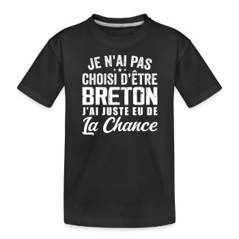 Pas Choisi D etre Breton - Cadeau Humour - T-shirt bio Premium Enfant - noir - Devant