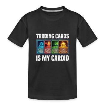Trading karten - Kinder Premium Bio T-Shirt - Schwarz - Vorne