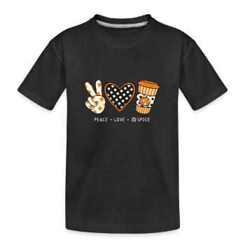 Pumpkins Pumpkins Peace Love Pumpkin Spice Fall - Kids' Premium Organic T-Shirt - black - Front