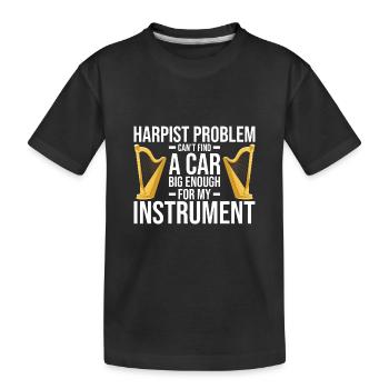 Harfe - Kinder Premium Bio T-Shirt - Schwarz - Vorne