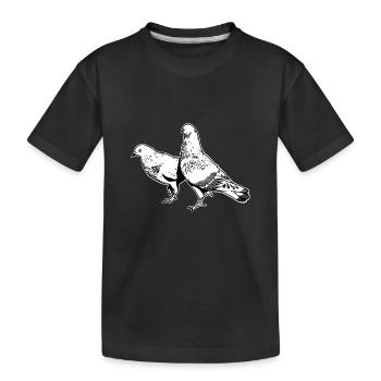 Motif pigeon - T-shirt bio Premium Enfant - noir - Devant