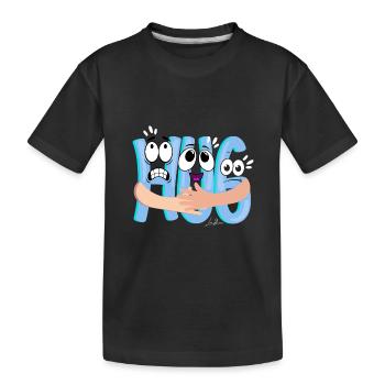 Blue Cartoon Cuddle - Humorous - Kids' Premium Organic T-Shirt - black - Front