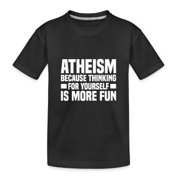 Atheismus Skeptiker Atheisten Atheist Wissenschaft - Kinder Premium Bio T-Shirt - Schwarz - Vorne
