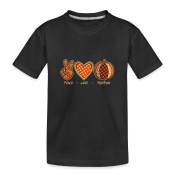 Peace Love Pumpkin Pumpkin Autumn Aesthetics - Kids' Premium Organic T-Shirt - black - Front