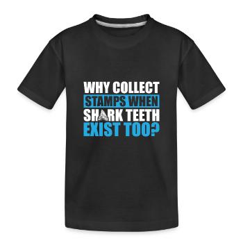 Shark tooth - Kids' Premium Organic T-Shirt - black - Front