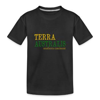 Terra Australis - southern continent - Kids' Premium Organic T-Shirt - black - Front