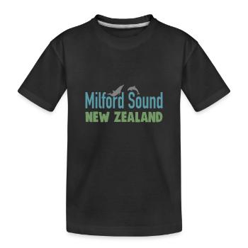 Milford Sound Nouvelle-Zélande - T-shirt bio Premium Enfant - noir - Devant