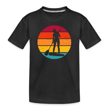 Standup Paddleboard Women Sup Stand up Paddling Bo - Kids' Premium Organic T-Shirt - black - Front