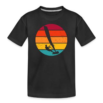 Men's Windsurfer Surfer Windsurfing Windsurfing Windsurf - Kids' Premium Organic T-Shirt - black - Front