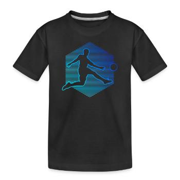 Jouer au football féminin - T-shirt bio Premium Enfant - noir - Devant