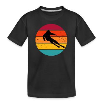Skifahren Skifahrer Freestyle Skifahrer - Kinder Premium Bio T-Shirt - Schwarz - Vorne