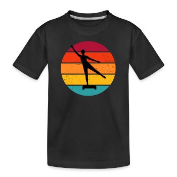 Gymnastique physique féminine Fitness Entraînement en force Aerobi - T-shirt bio Premium Enfant - noir - Devant
