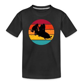Bobsport Herren Bobbahn Bob Zweierbob Bob fahren - Kinder Premium Bio T-Shirt - Schwarz - Vorne