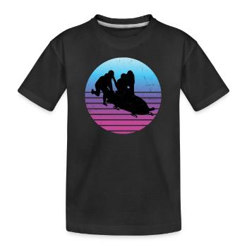 Bobbahn Damen Herren Bob Zweierbob Bob fahren - Kinder Premium Bio T-Shirt - Schwarz - Vorne