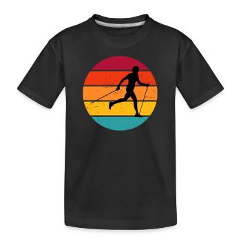 Walken Nordic Walking Nordic Walker Walking - Kinder Premium Bio T-Shirt - Schwarz - Vorne