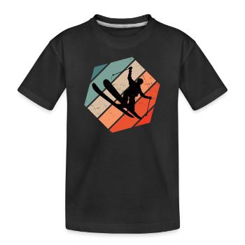 Herren Freestyle Ski Ski Jumping Slopestyle - Kinder Premium Bio T-Shirt - Schwarz - Vorne
